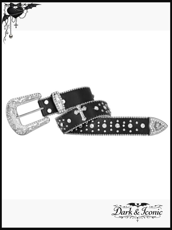 Vintage Western Rhinestone Studded Belt for Pants Dress Unisex main image 7